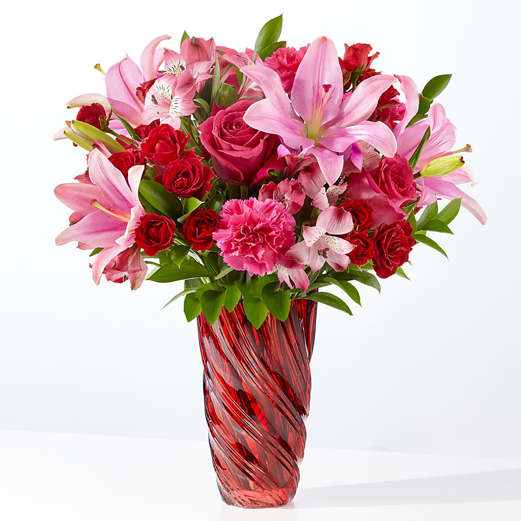 In Love Bouquet with Luxe Swirl Vase – Valley Flower Shoppe, Waverly NY