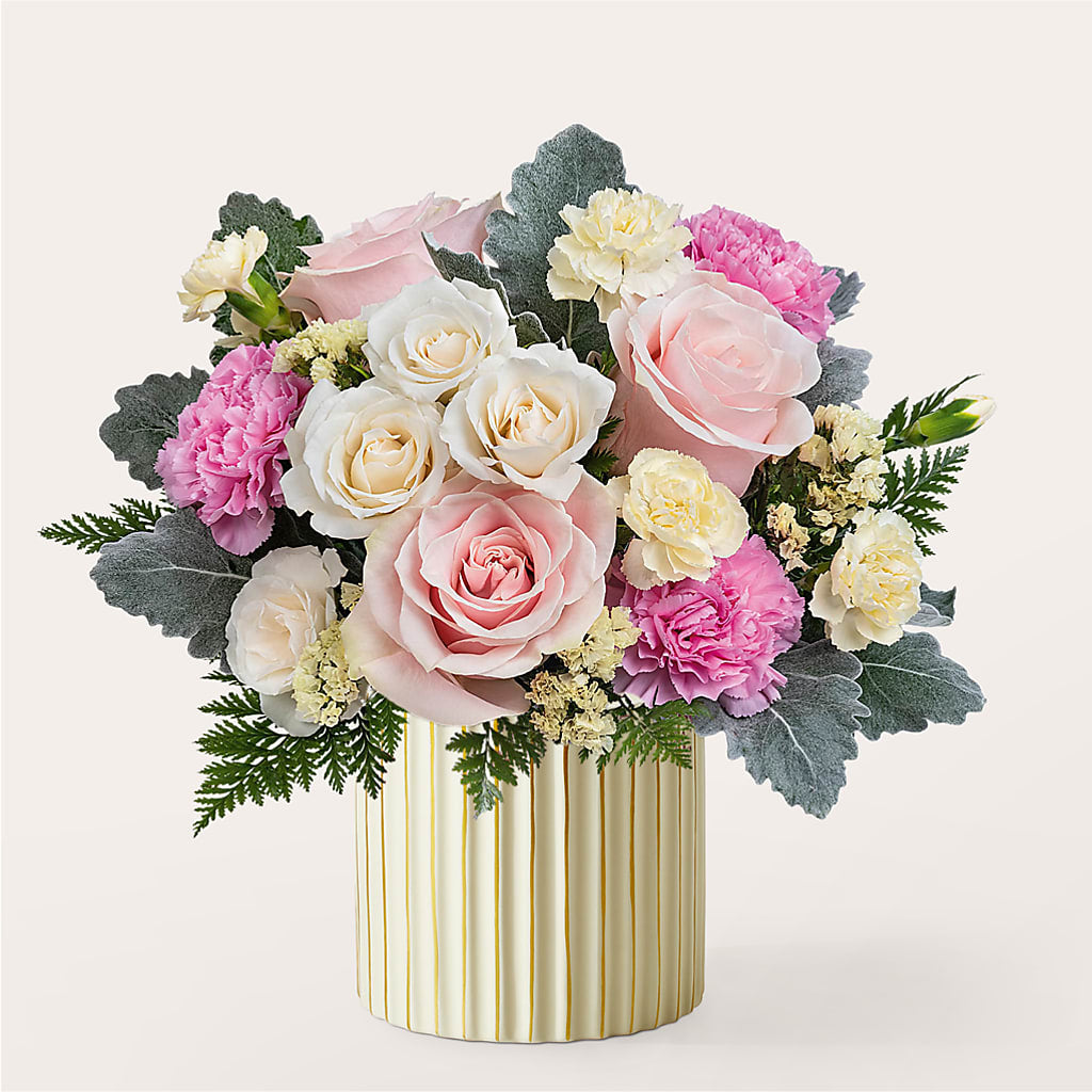 Blissful Moments Bouquet with Ivory Vase – Valley Flower Shoppe, Waverly NY