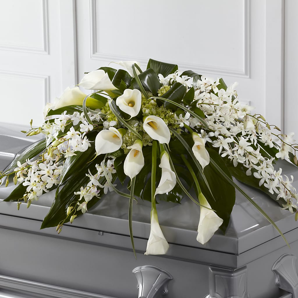 Angel Wings Casket Spray – Valley Flower Shoppe, Waverly NY