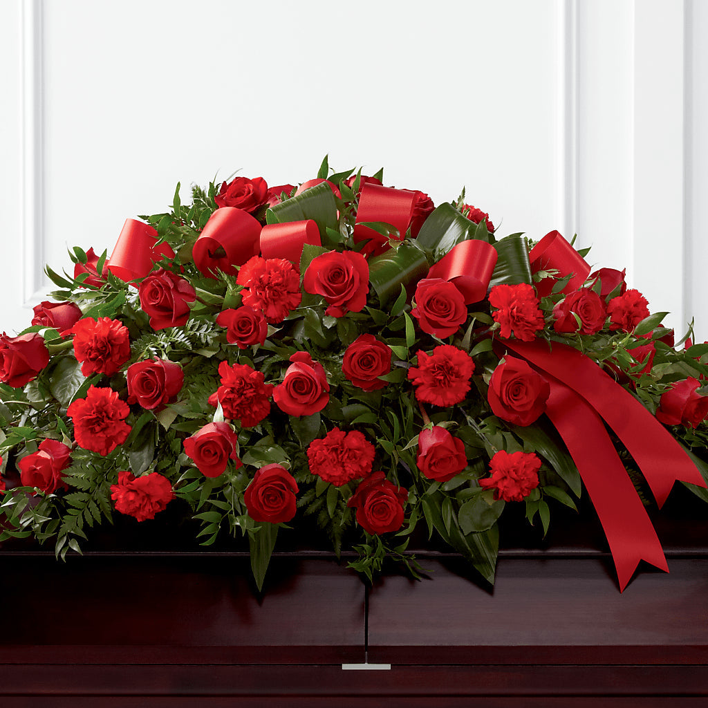 Tribute of Life Casket Spray – Valley Flower Shoppe, Waverly NY