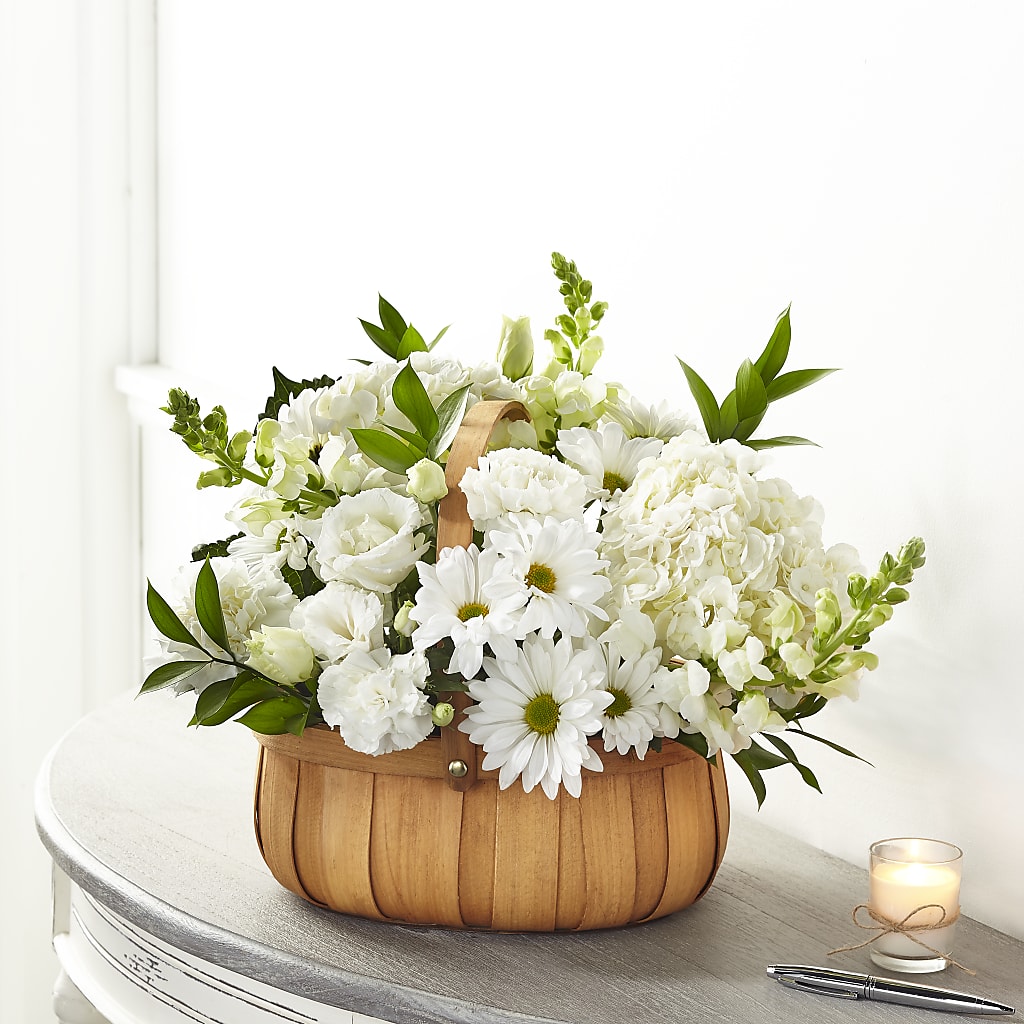 Pure Ivory Basket – Valley Flower Shoppe, Waverly NY