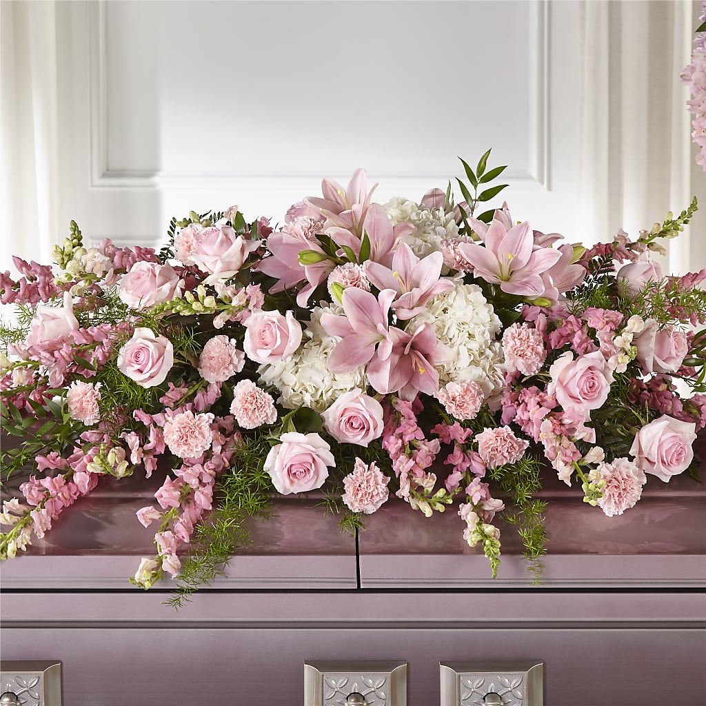 Life & Remembrance Casket Spray – Valley Flower Shoppe, Waverly NY