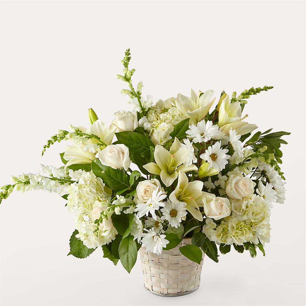 Ivory Elegance Floral Basket – Valley Flower Shoppe, Waverly NY