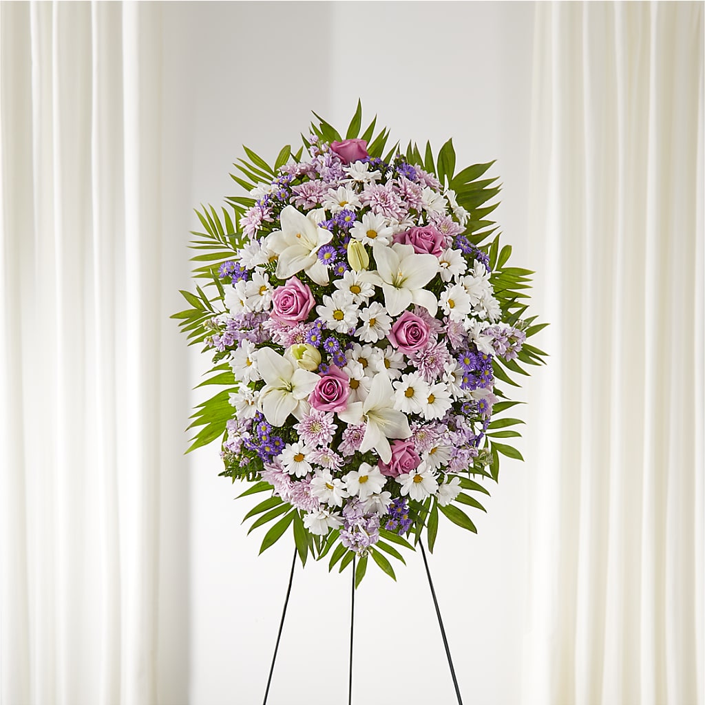 Surrounded by Love Standing Spray – Valley Flower Shoppe, Waverly NY