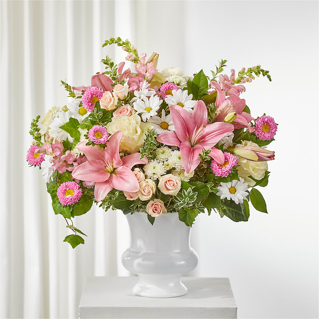 Empathetic Blooms Urn Arrangement – Valley Flower Shoppe, Waverly NY