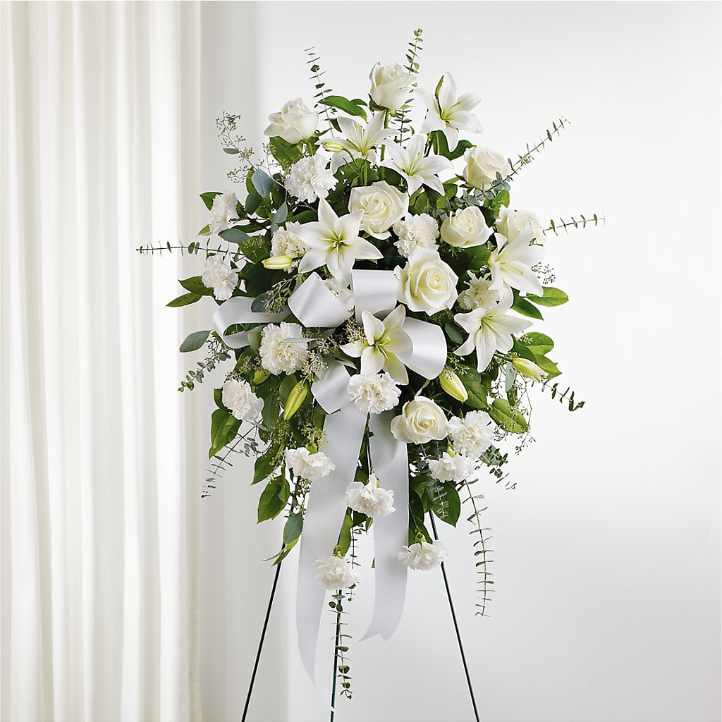 With Care Standing Spray – Valley Flower Shoppe, Waverly NY