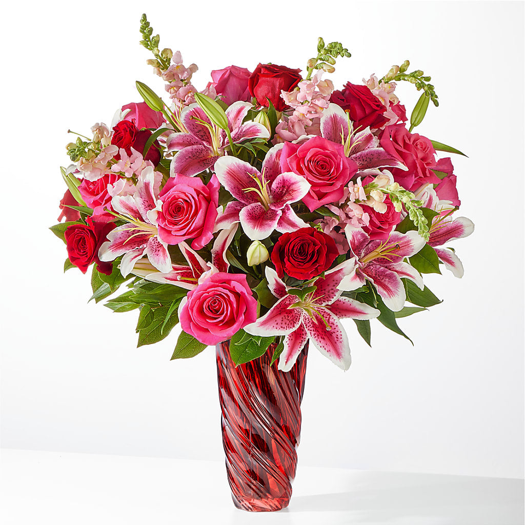 Always You Bouquet with Luxe Swirl Vase – Valley Flower Shoppe, Waverly NY
