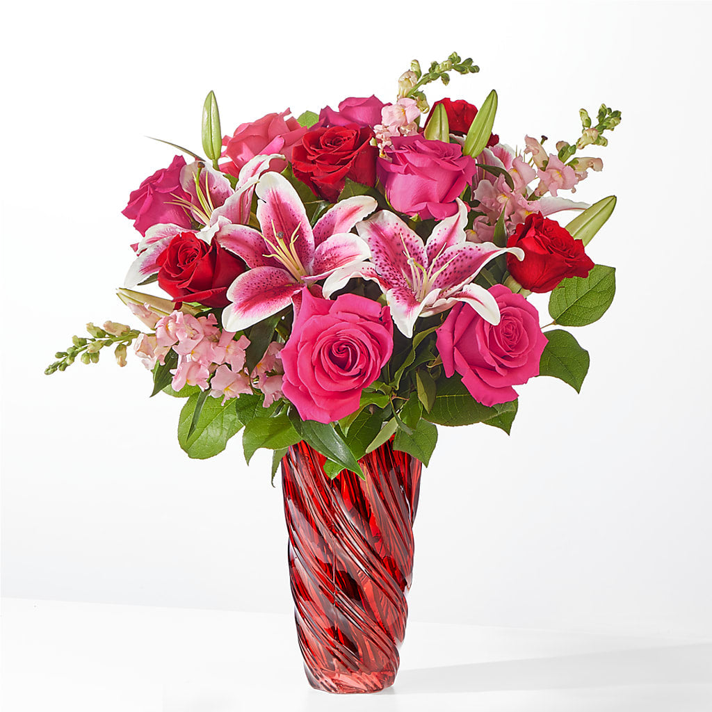 Always You Bouquet with Luxe Swirl Vase – Valley Flower Shoppe, Waverly NY
