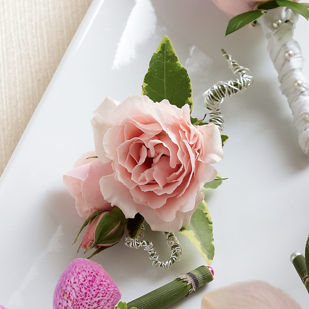 Pink Spray Rose Boutonniere – Valley Flower Shoppe, Waverly NY