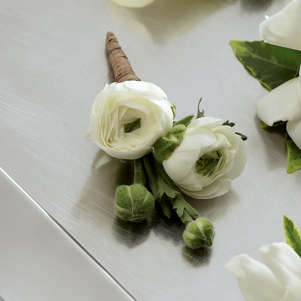 White Ranunculus Boutonniere – Valley Flower Shoppe, Waverly NY