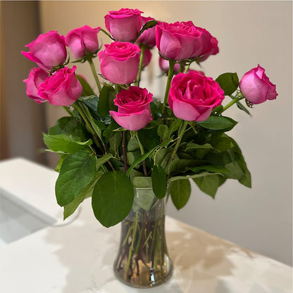 Long Stem Pink Rose Bouquet –  Valley Flower Shoppe, Waverly NY