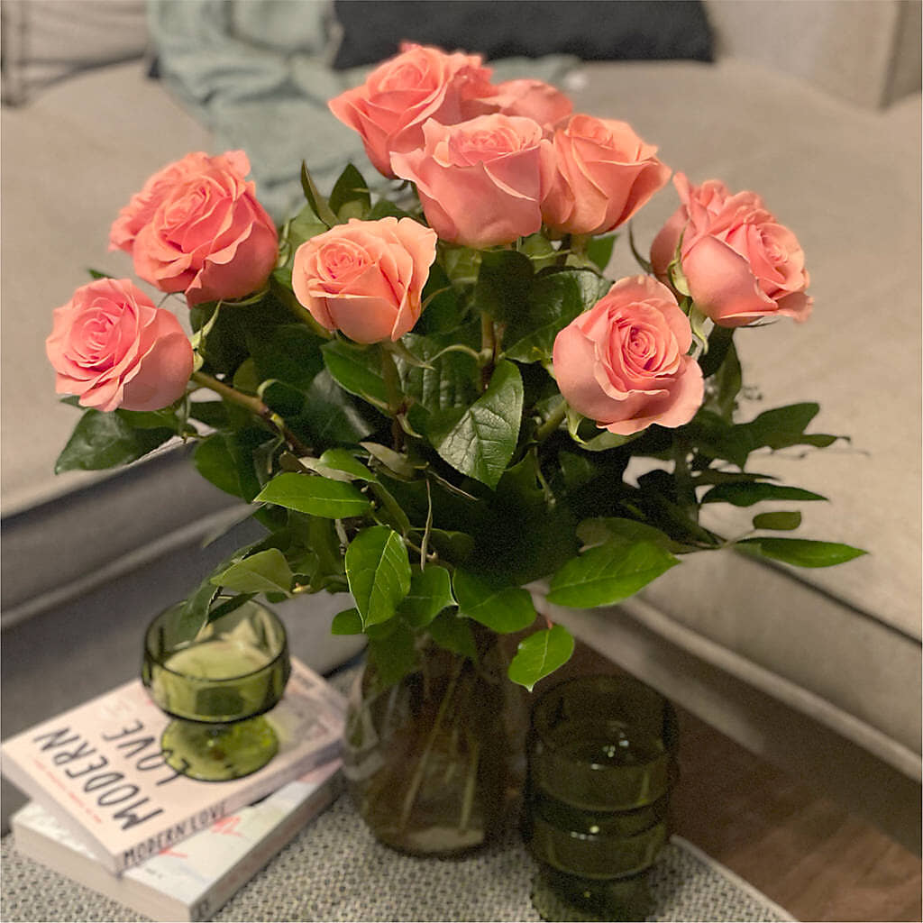 Long Stem Pink Rose Bouquet –  Valley Flower Shoppe, Waverly NY