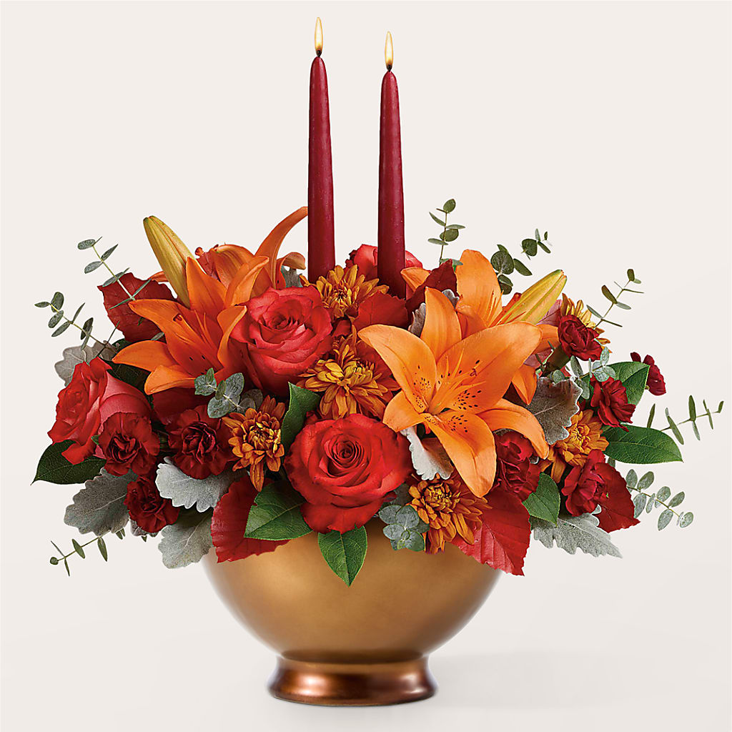 Fruits of Fall Centerpiece –  Valley Flower Shoppe, Waverly NY