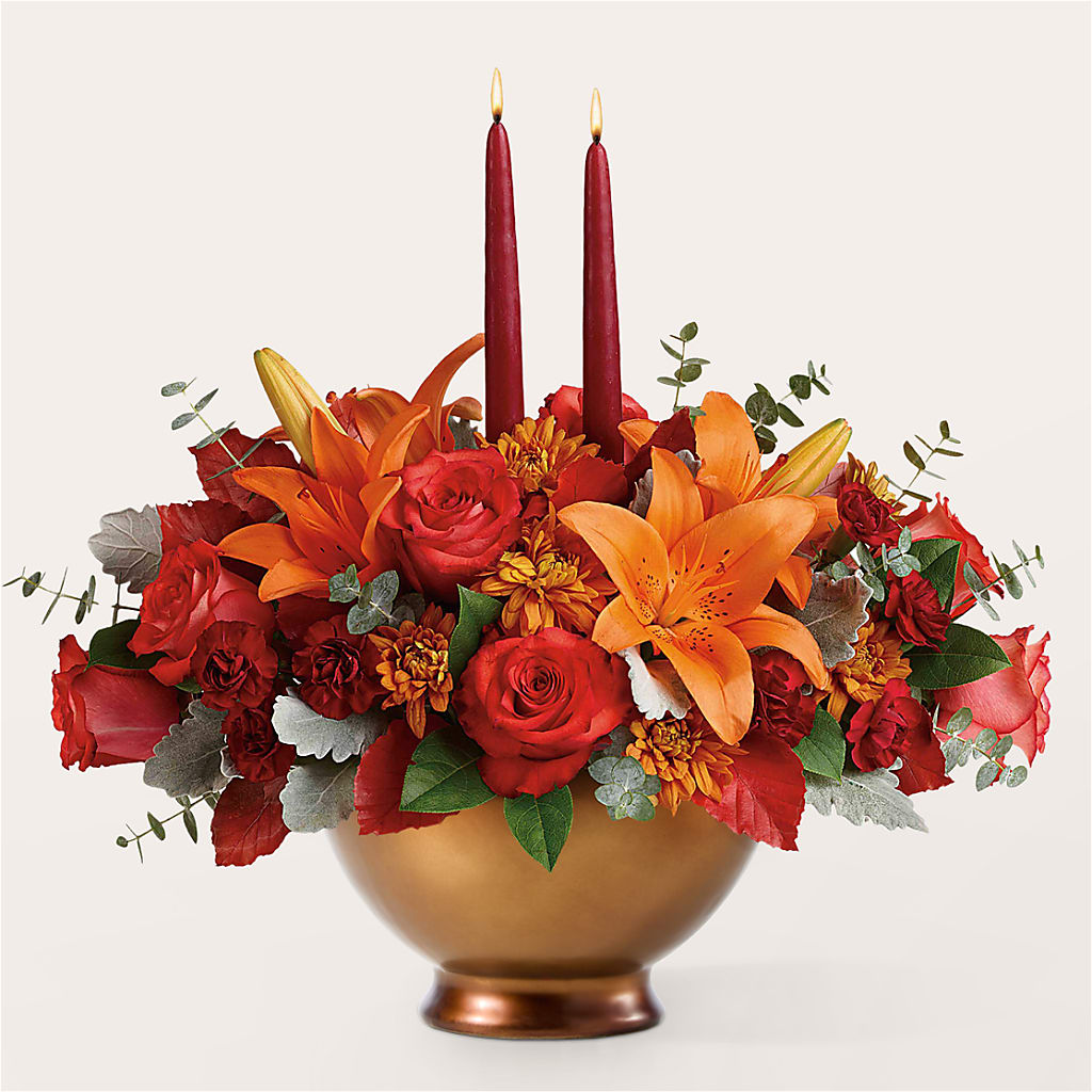 Fruits of Fall Centerpiece –  Valley Flower Shoppe, Waverly NY