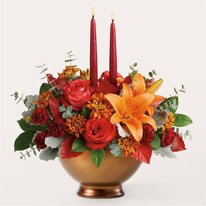 Fruits of Fall Centerpiece –  Valley Flower Shoppe, Waverly NY