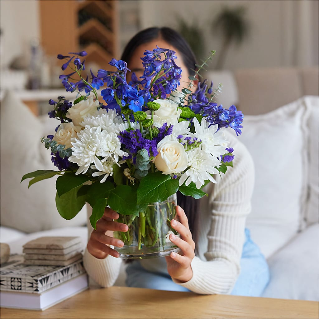 Cerulean Waves Bouquet –  Valley Flower Shoppe, Waverly NY