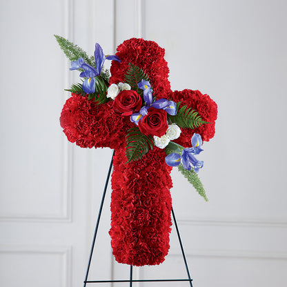 Faithful Hero Floral Cross –  Valley Flower Shoppe, Waverly NY