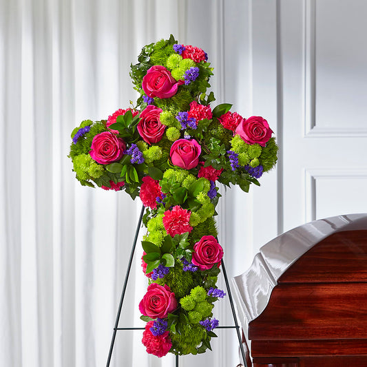 Tribute Rose Floral Cross –  Valley Flower Shoppe, Waverly NY