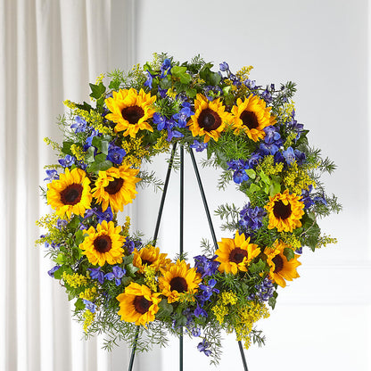 Bright Rays Wreath –  Valley Flower Shoppe, Waverly NY
