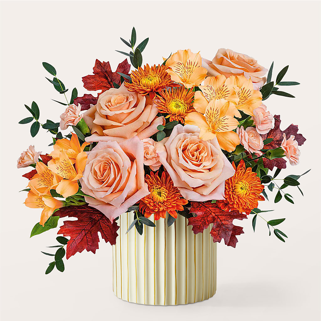 Spiced Latte Bouquet with Ivory Vase –  Valley Flower Shoppe, Waverly NY