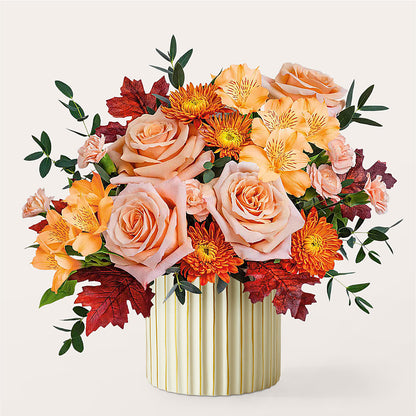 Spiced Latte Bouquet with Ivory Vase –  Valley Flower Shoppe, Waverly NY