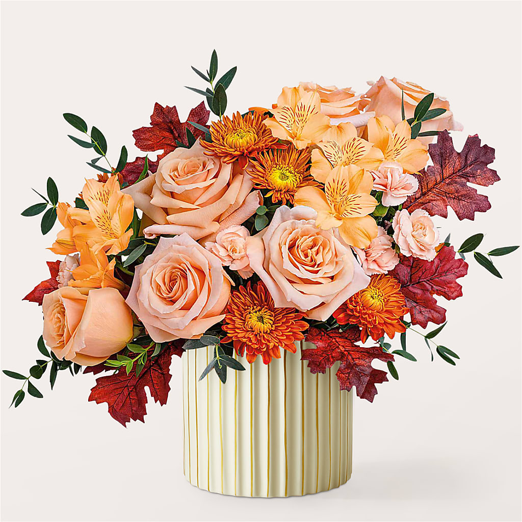 Spiced Latte Bouquet with Ivory Vase –  Valley Flower Shoppe, Waverly NY