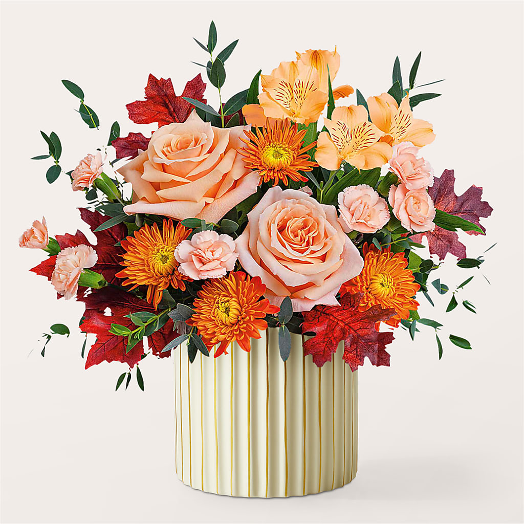 Spiced Latte Bouquet with Ivory Vase –  Valley Flower Shoppe, Waverly NY