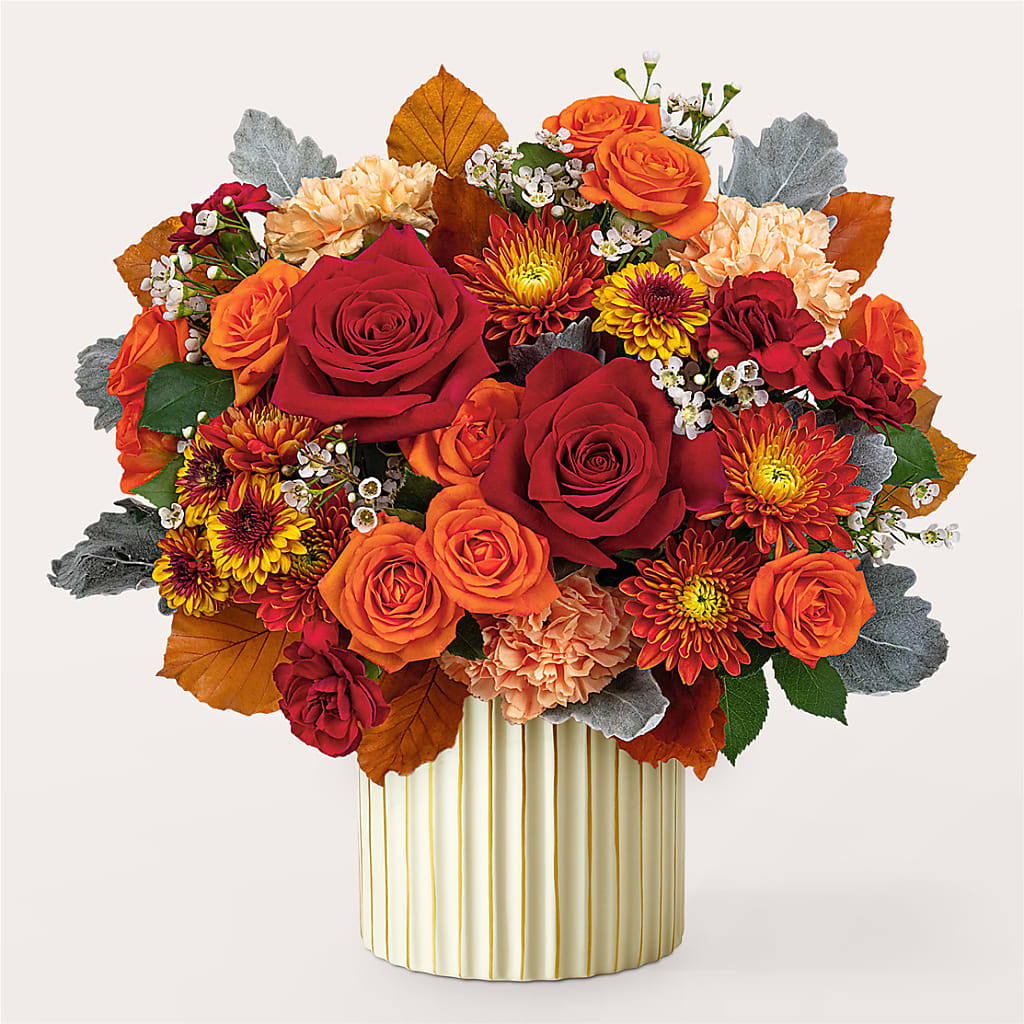 Merlot Bouquet with Ivory Vase –  Valley Flower Shoppe, Waverly NY
