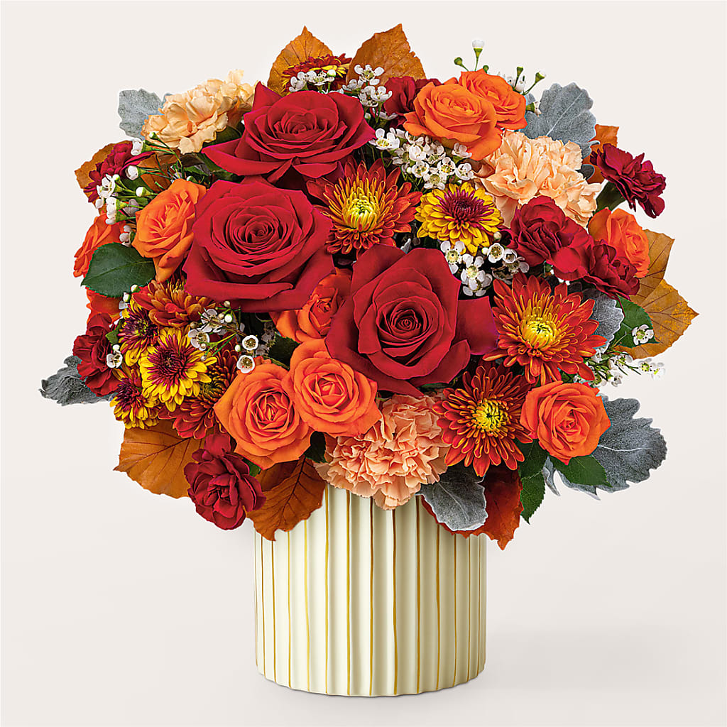 Merlot Bouquet with Ivory Vase –  Valley Flower Shoppe, Waverly NY