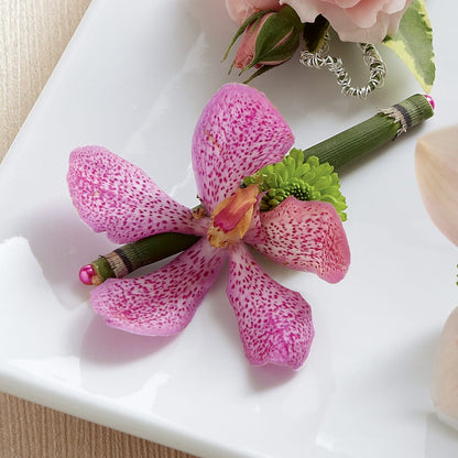 Pink Mokara Boutonniere –  Valley Flower Shoppe, Waverly NY