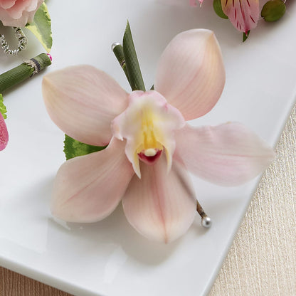 Pink Cymbidium Boutonniere –  Valley Flower Shoppe, Waverly NY